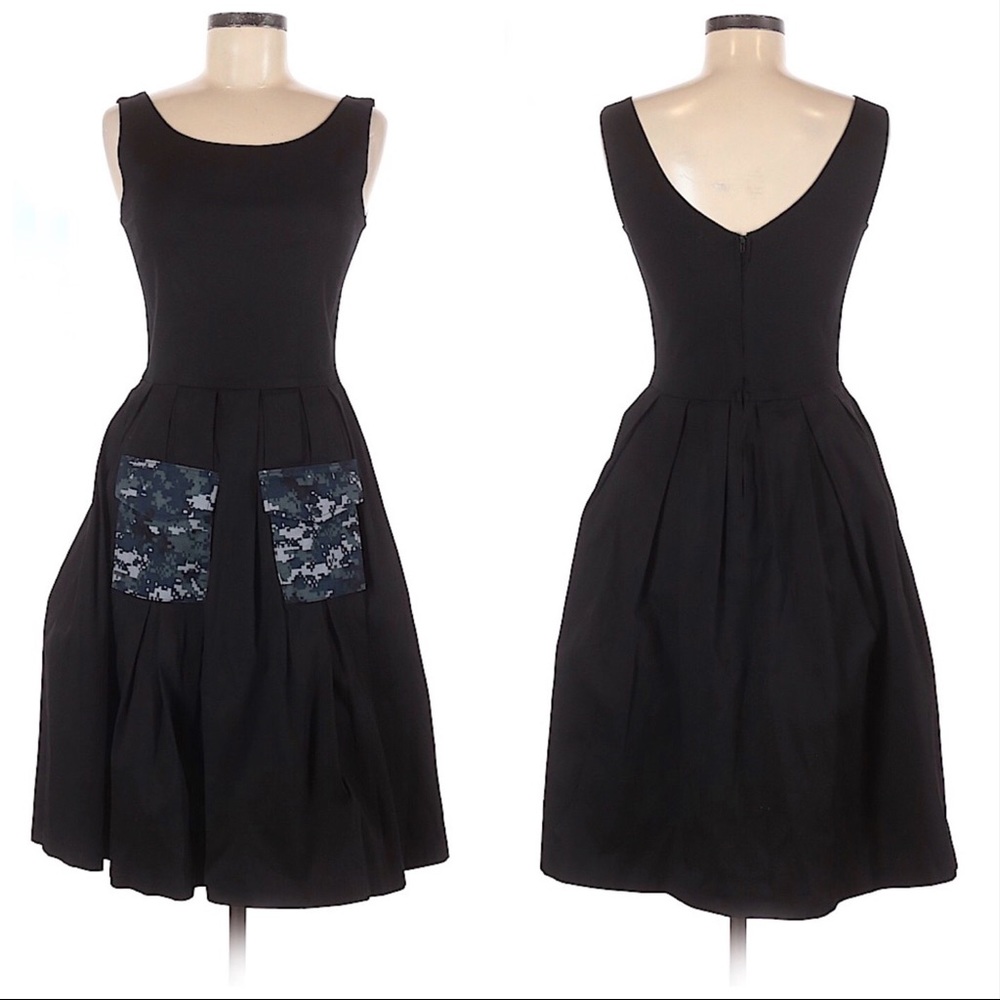 Lindy Bop Sleeveless Dress Camo Pockets